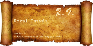 Rozsi István névjegykártya